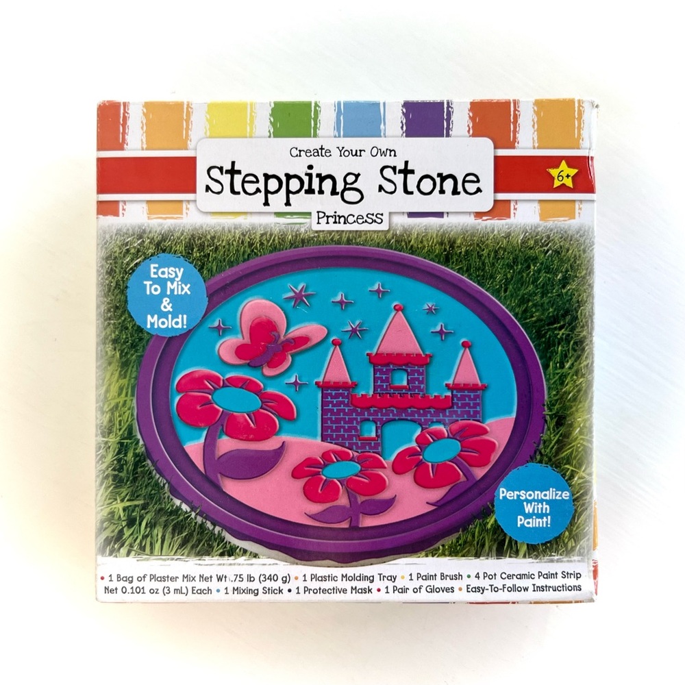 NEW Create Your Own Stepping Stone Kit Princess Garden Crafts Kids Art Project